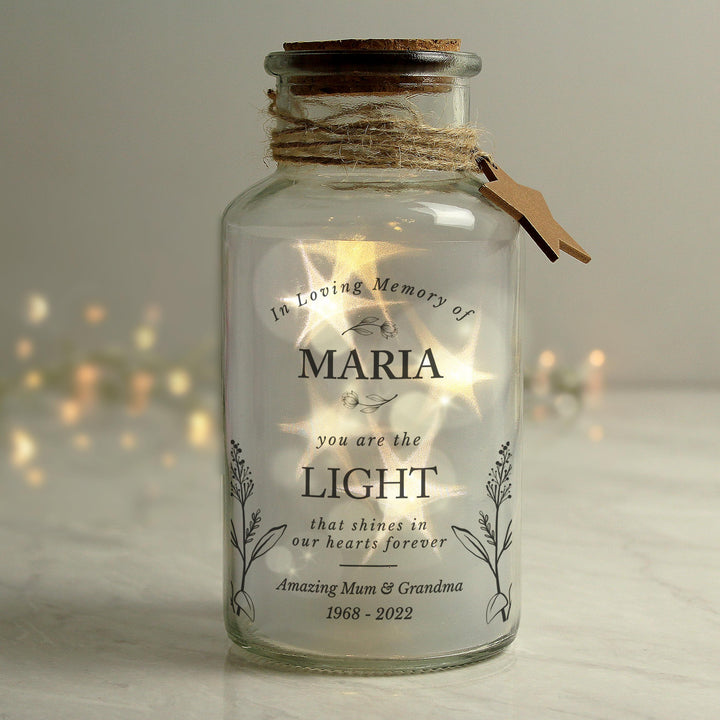 Personalised In Loving Memory LED Glass Jar – alternative view