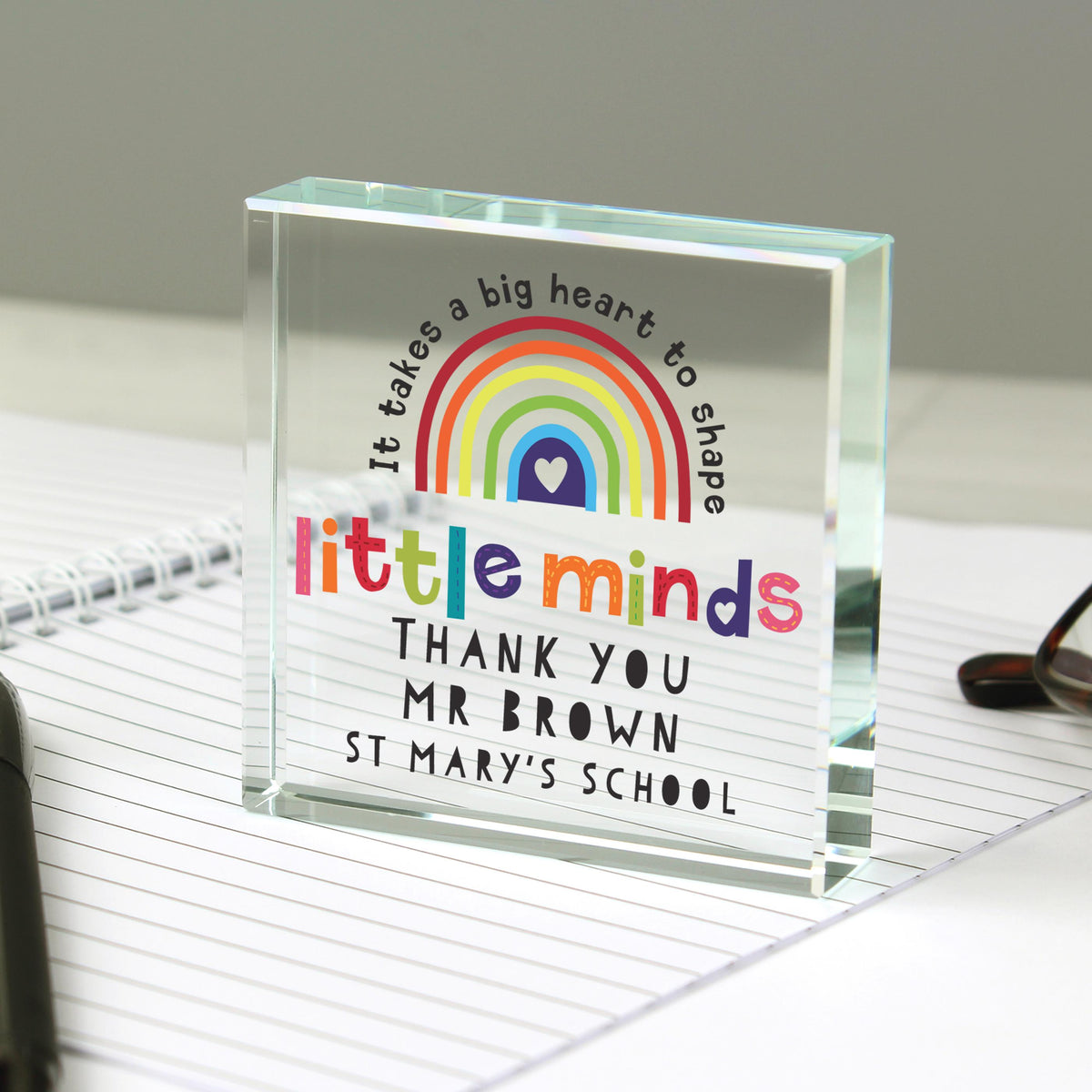 Personalised Shape Little Minds Crystal Token – alternative view