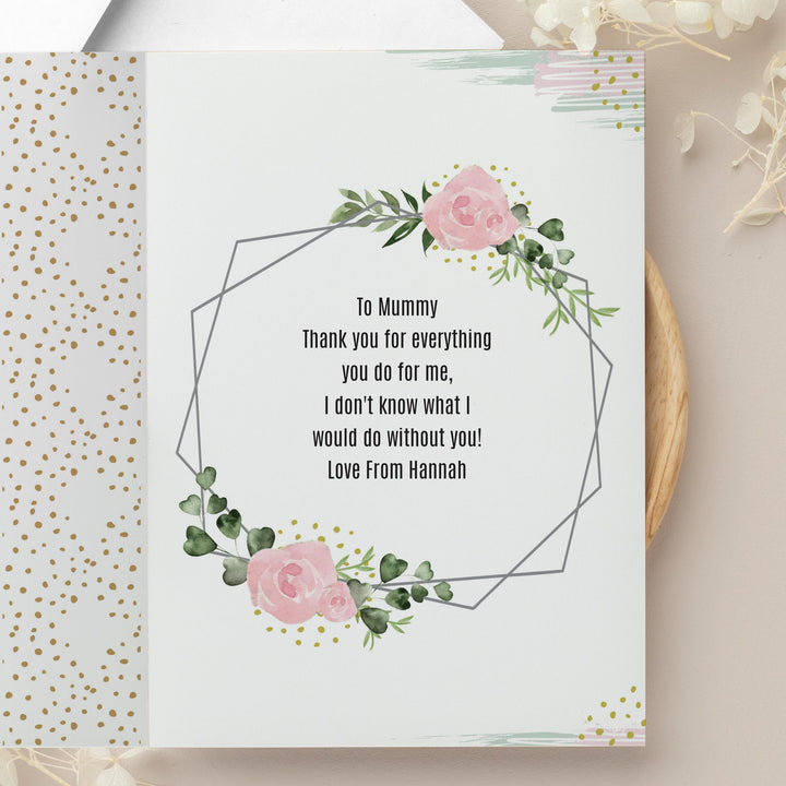 Personalised Floral Abstract Photo Upload Card - alternative view