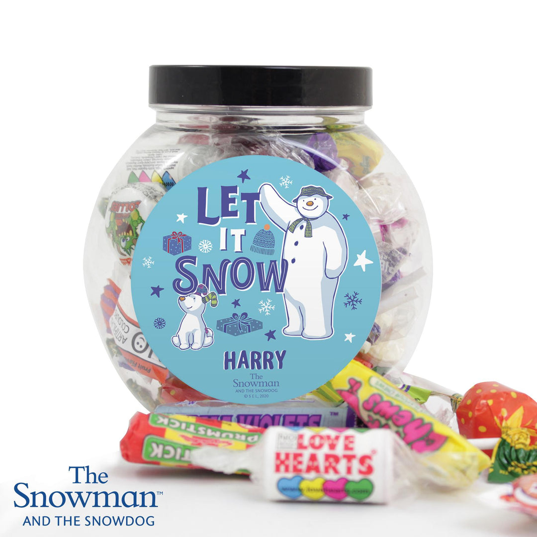Personalised The Snowman and the Snowdog Sweet Jar – alternative view