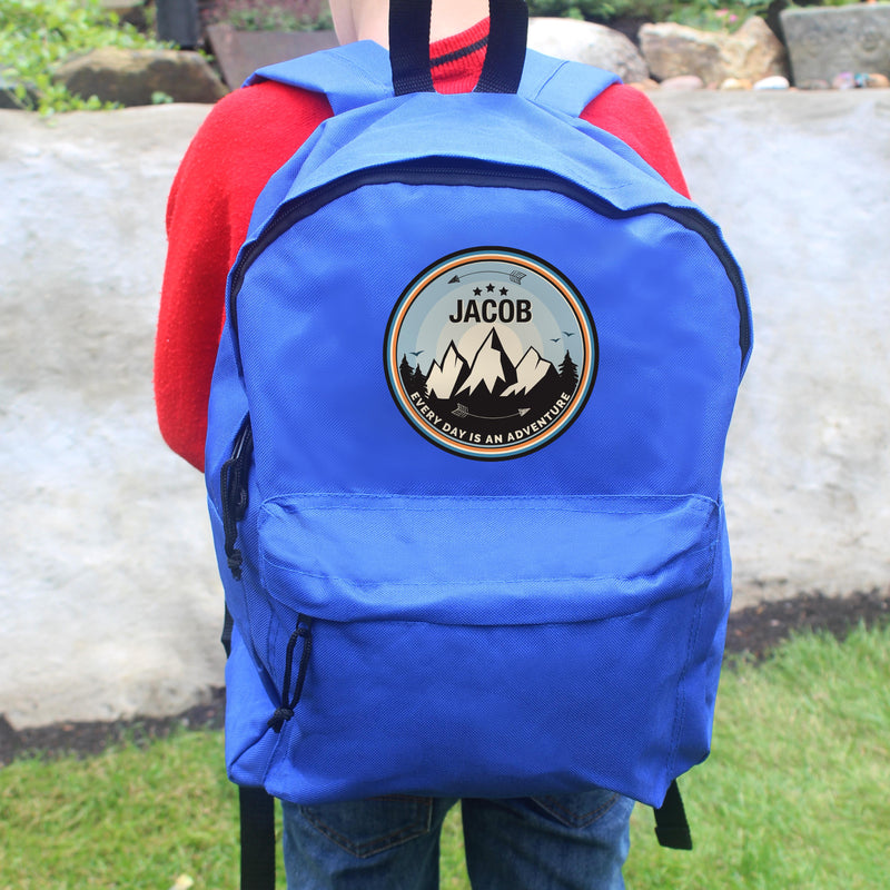 Personalised Adventure Blue Backpack