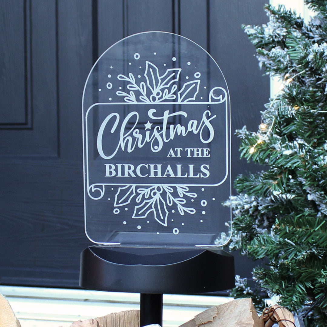 Personalised Family Christmas Outdoor Solar Light – alternative view