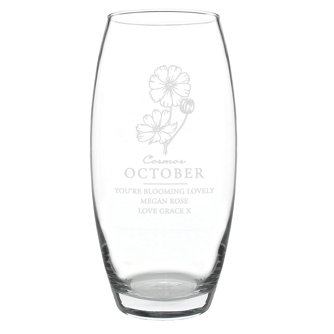 Personalised October Birth Flower Bullet Vase, The Personal Shop, personalised gifts