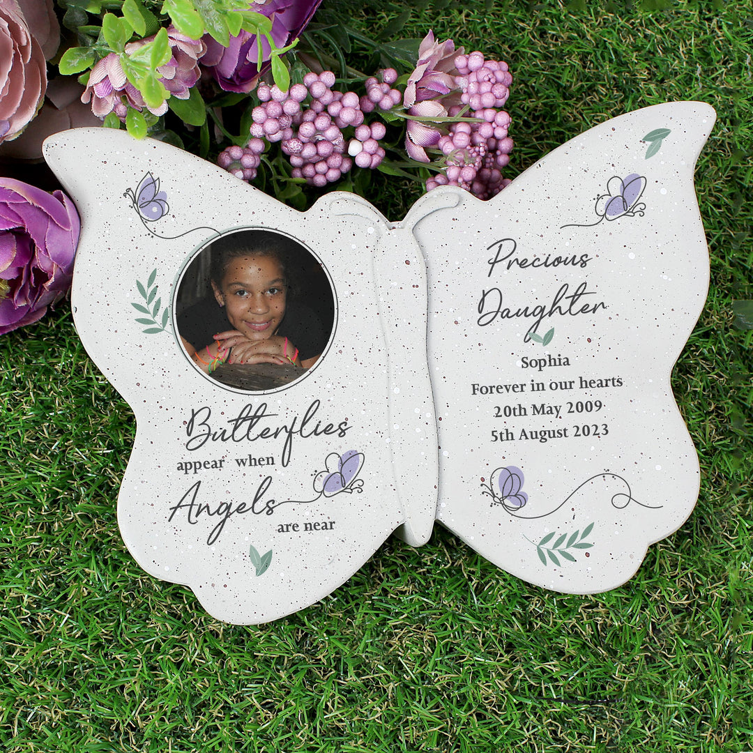 Personalised Butterflies Appear Photo Upload Memorial Resin Butterfly – alternative view