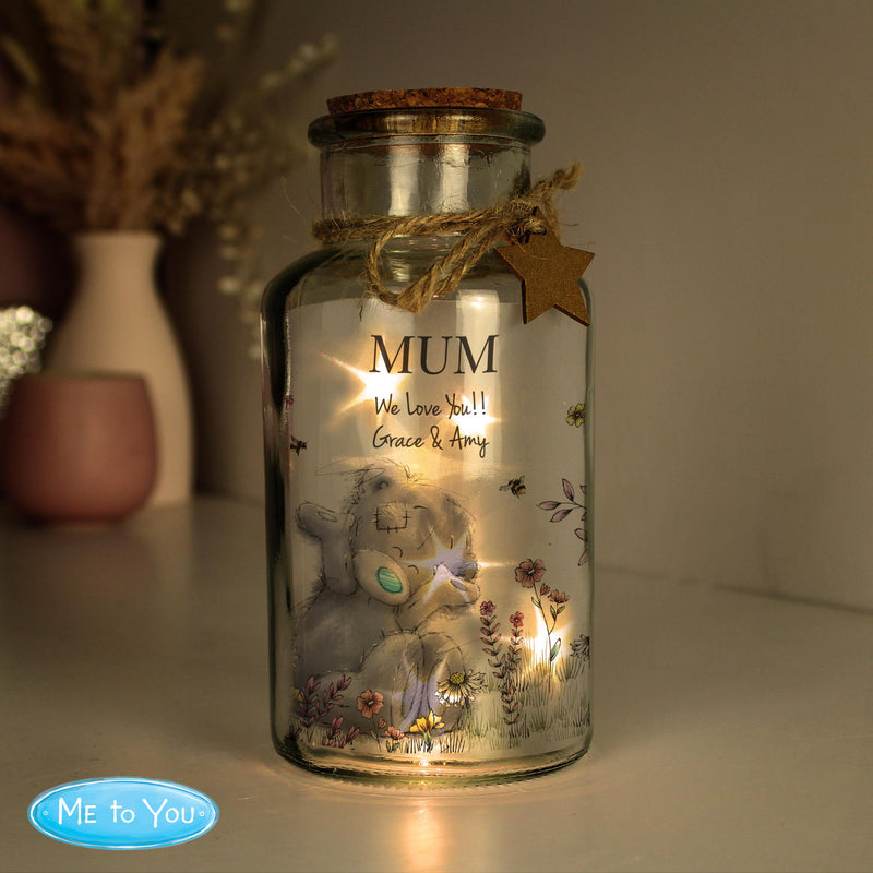 Personalised Me to You Floral LED Glass Jar