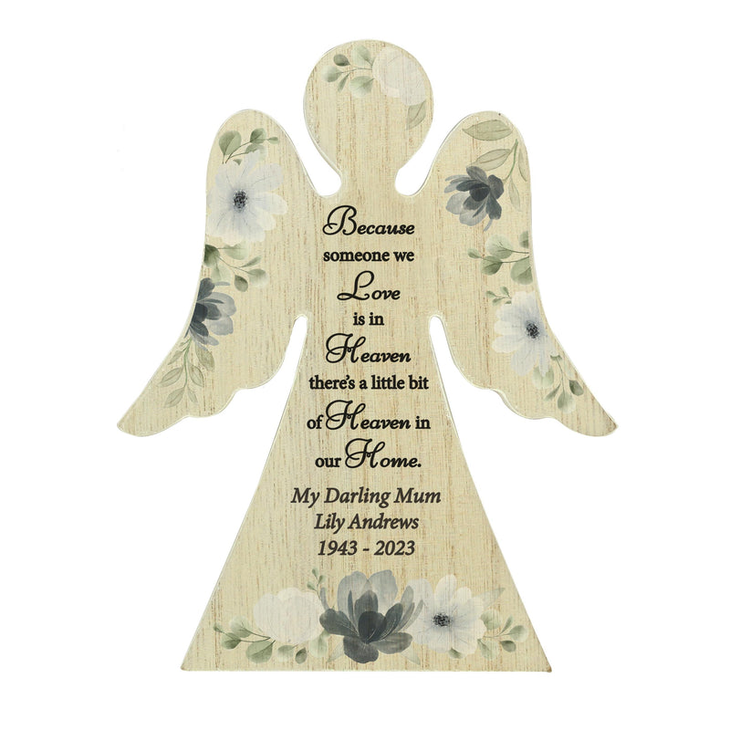 Personalised Memorial Wooden Angel Ornament