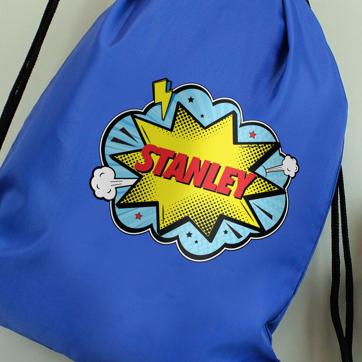 Personalised Superhero Blue Kit Bag – alternative view