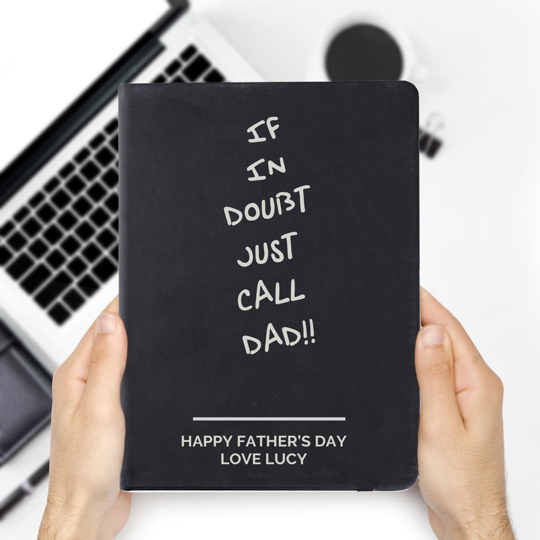 Personalised Free Text Black Hardback Notebook – alternative view
