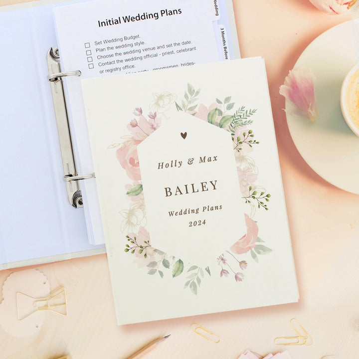 Personalised Floral Watercolour Wedding Planner – alternative view