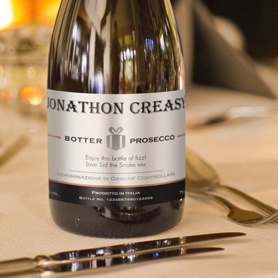 Personalised Contemporary Label Prosecco