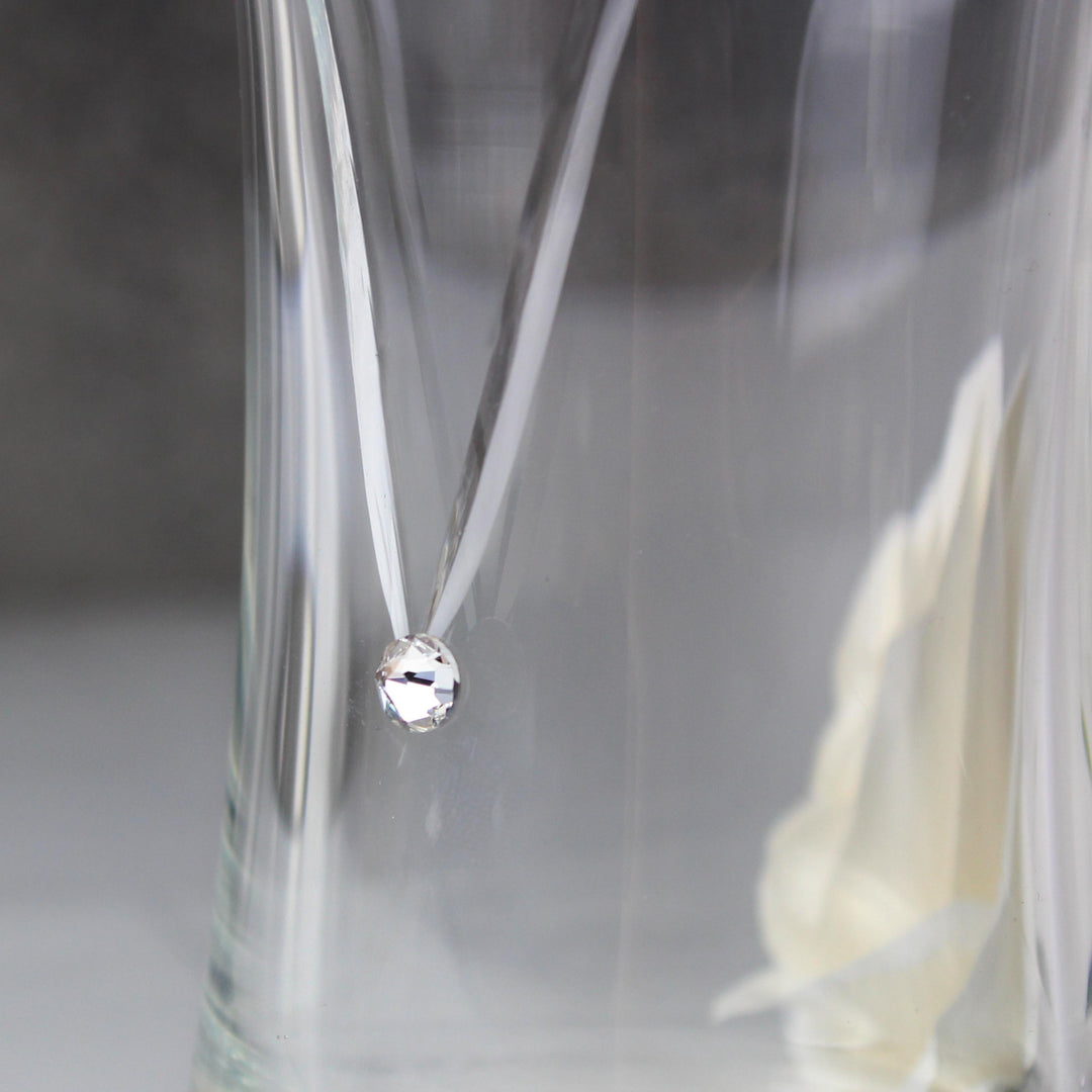 Personalised Free Text Botanical Hand Cut Diamante Heart Vase – alternative view