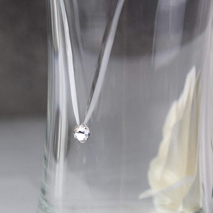 Personalised Free Text Botanical Hand Cut Diamante Heart Vase – alternative view
