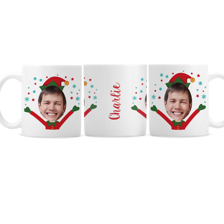 Personalised Photo Upload Christmas Elf Mug - alternative view