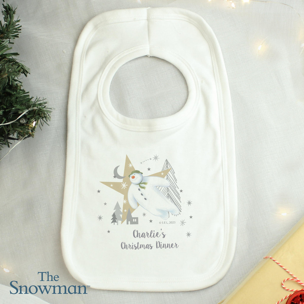 Personalised The Snowman Magical Adventure Bib – alternative view