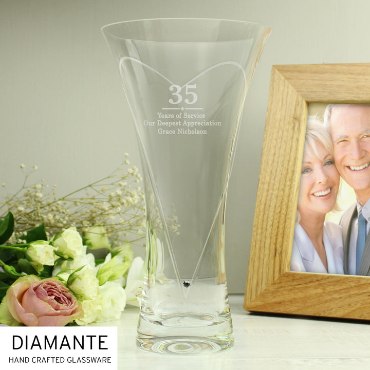 Personalised Special Year Diamante Heart Vase, The Personal Shop, personalised gifts