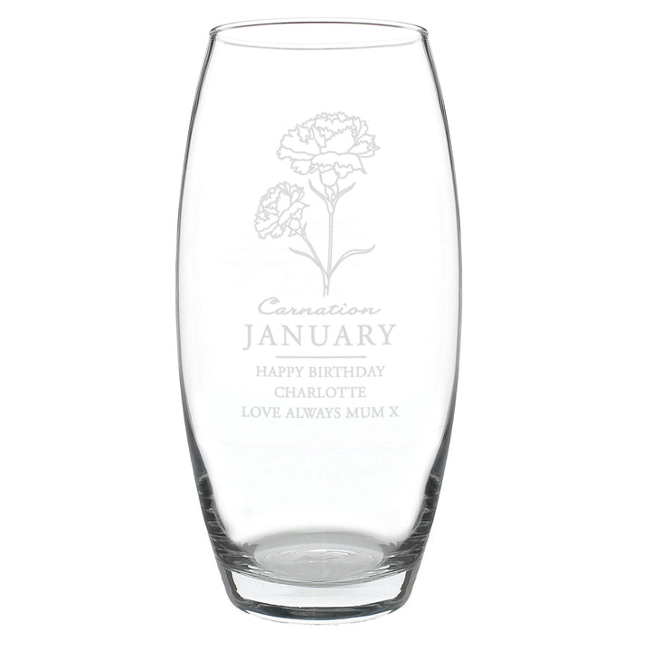 Personalised January Birth Flower Bullet Vase – alternative view