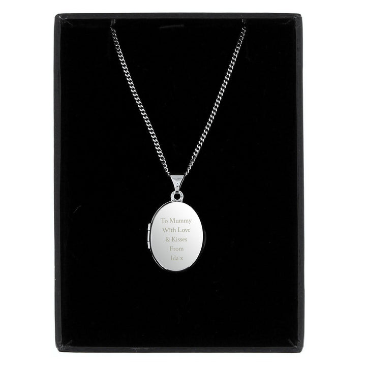 Personalised Sterling Silver Oval Locket Necklace – alternative view
