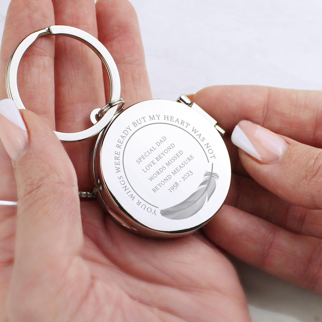 Personalised In Loving Memory Round Photo Keyring - alternative view