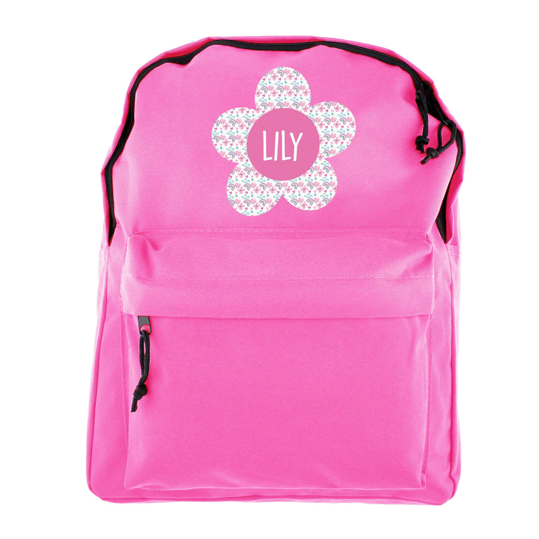 Personalised Flower Pink Backpack – alternative view