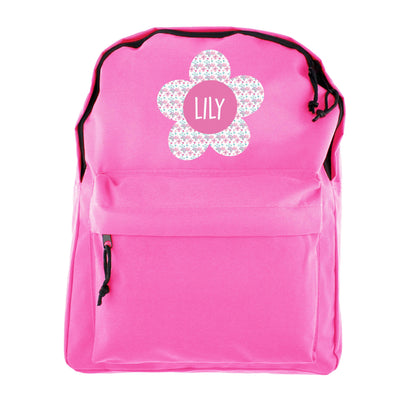 Personalised Flower Pink Backpack