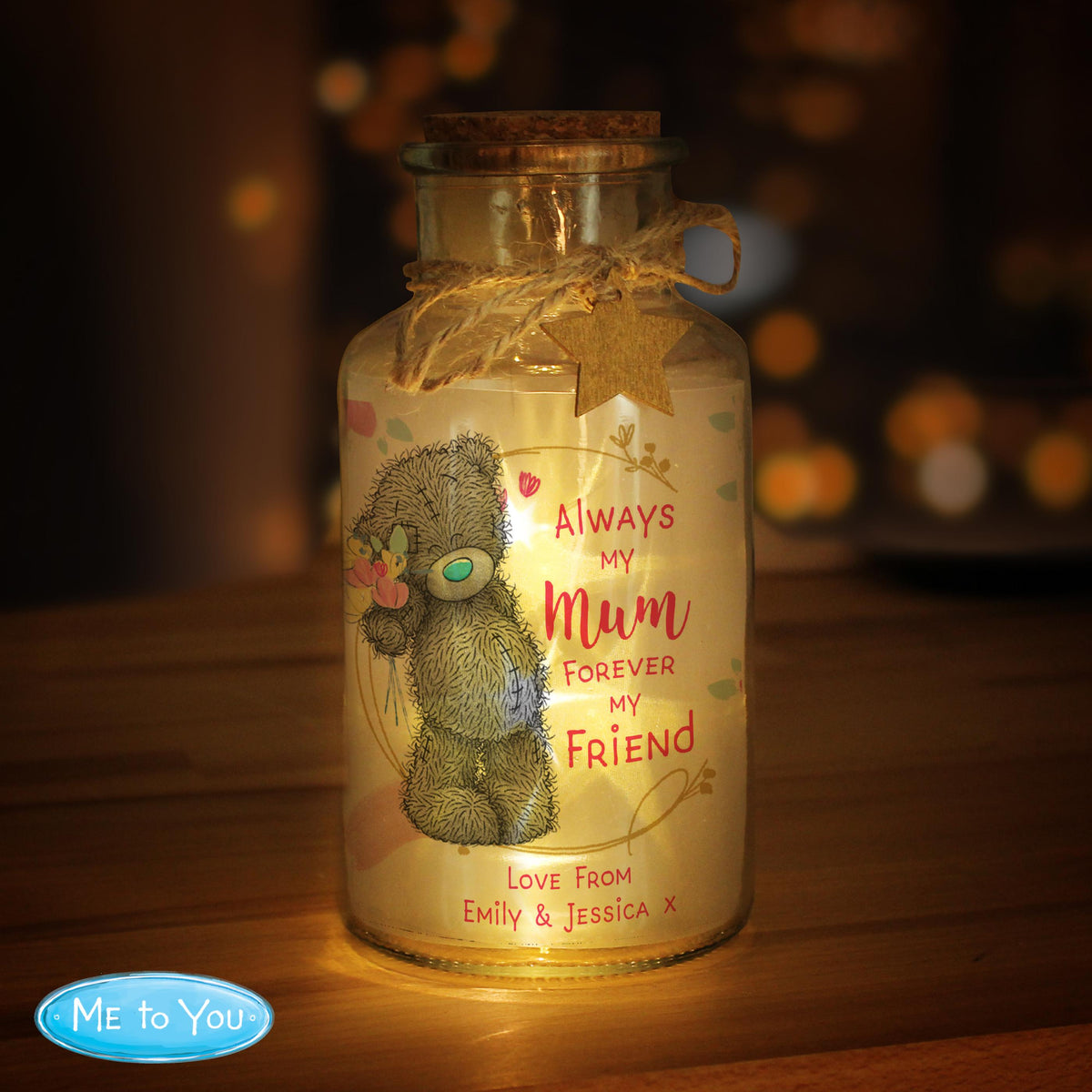 Personalised Me To You Forever My Friend LED Glass Jar - alternative view