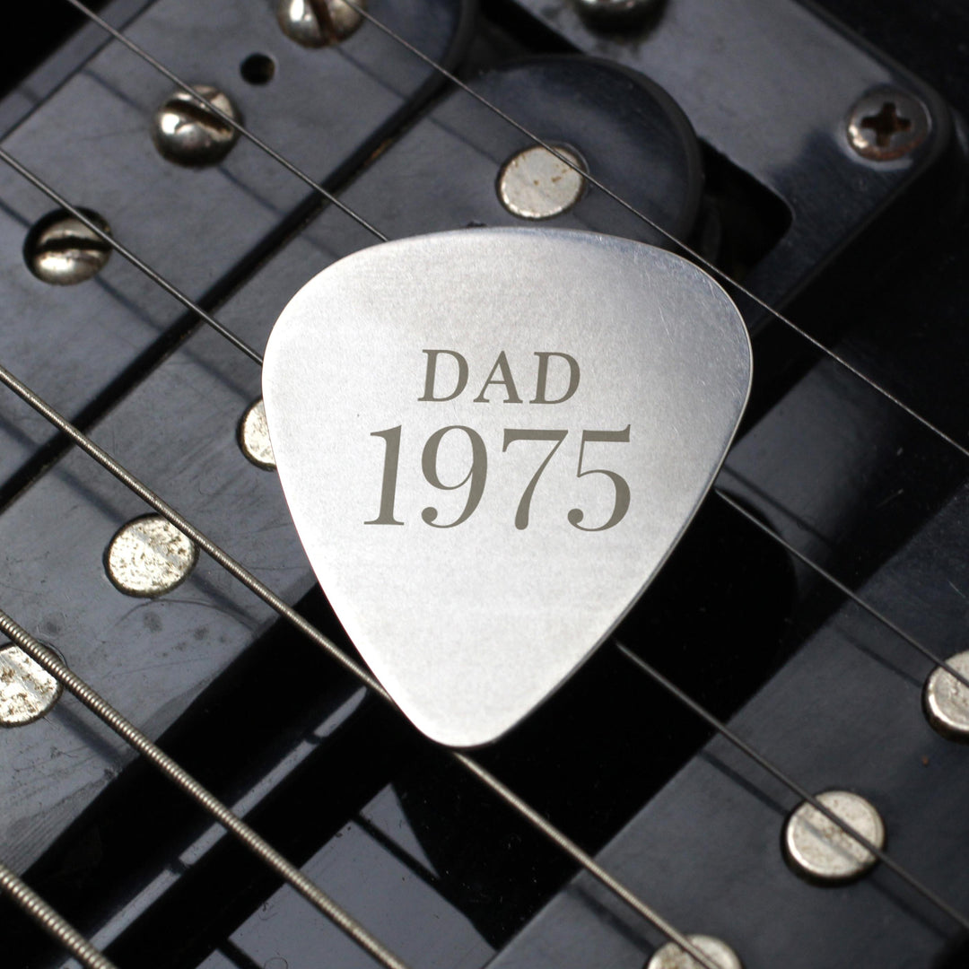 Personalised Year Silver Plectrum – alternative view