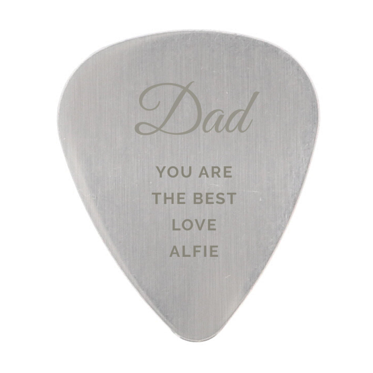Personalised Free Text Big Name Silver Plectrum, The Personal Shop, personalised gifts
