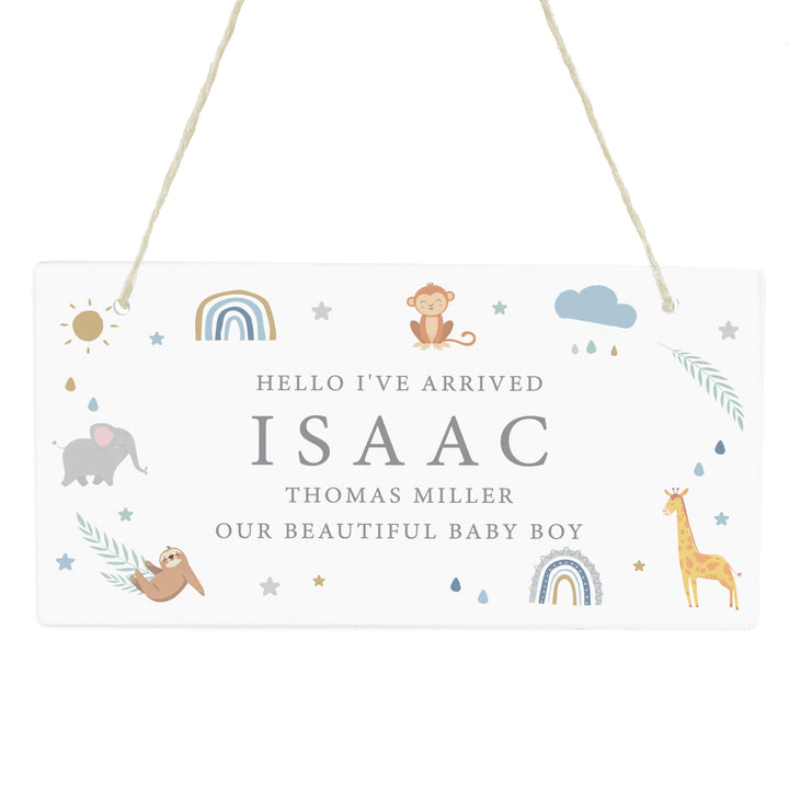 Personalised Safari Animals Wooden Sign – alternative view
