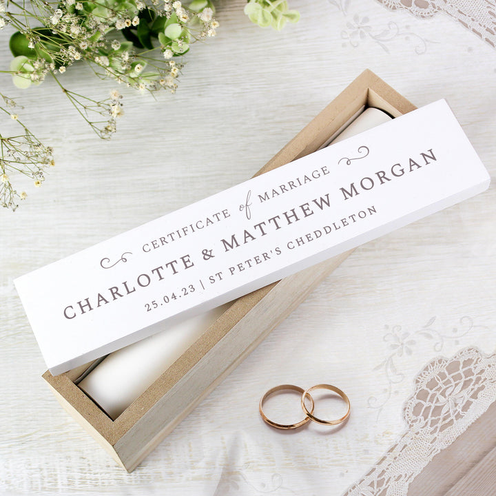 Personalised Wedding Wooden Certificate Holder, The Personal Shop, personalised gifts