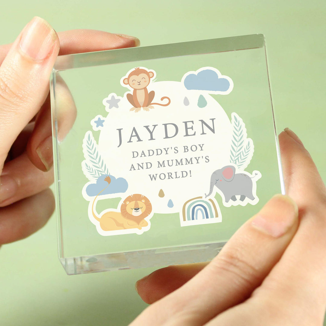 Personalised Safari Animals Crystal Token – alternative view