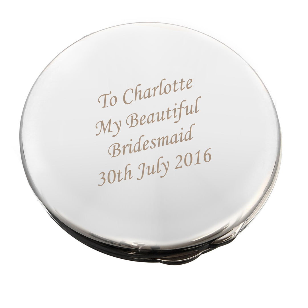 Personalised Silver Round Compact Mirror – alternative view
