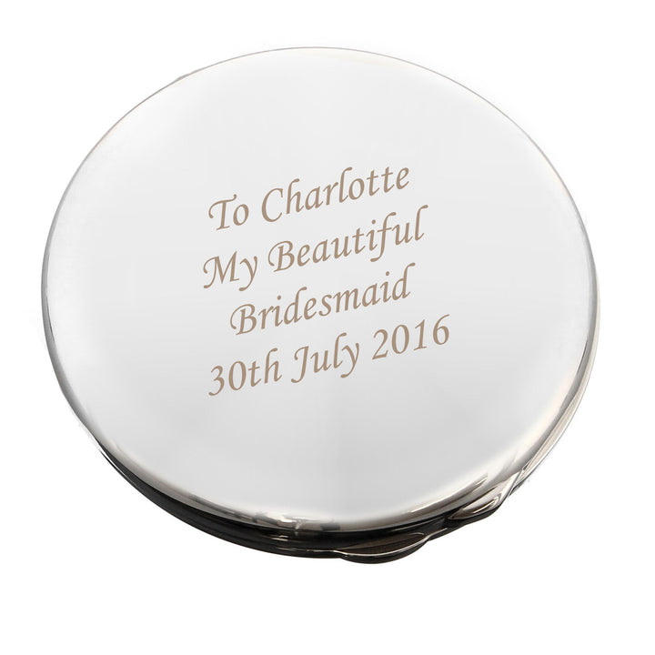 Personalised Silver Round Compact Mirror – alternative view