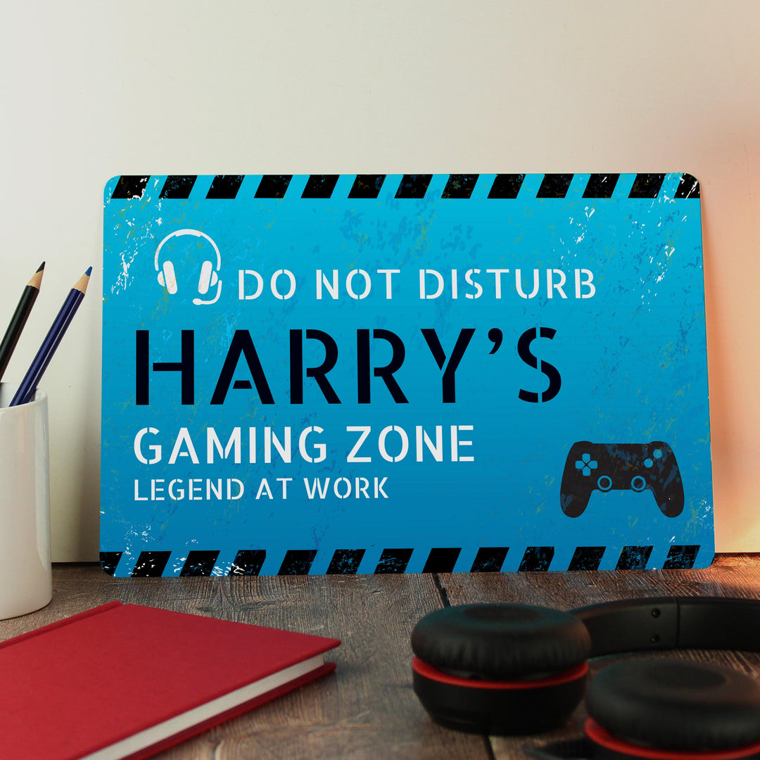 Personalised Gamer Do Not Disturb Metal Sign, The Personal Shop, personalised gifts