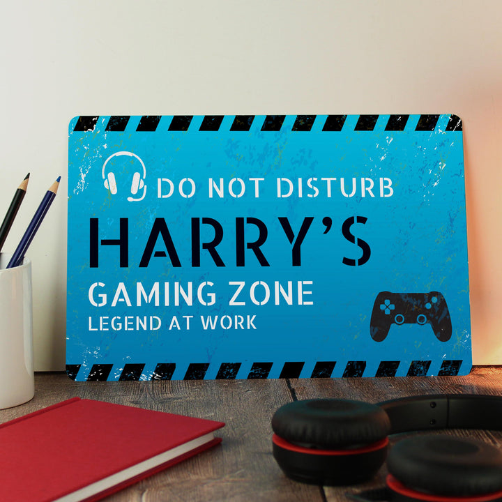 Personalised Gamer Do Not Disturb Metal Sign, The Personal Shop, personalised gifts