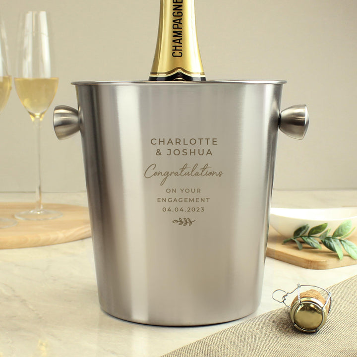 Personalised Free Text Stainless Steel Ice Bucket – alternative view