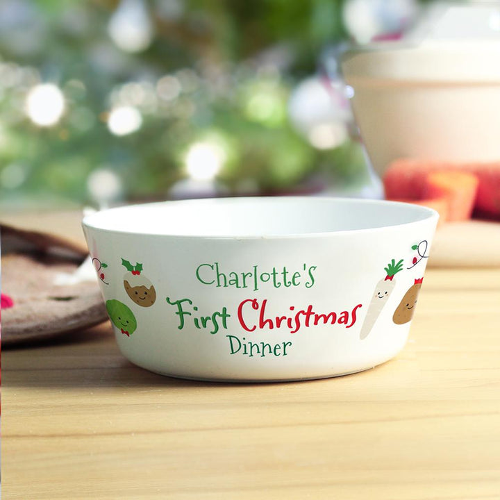 Personalised 1st Christmas Dinner Plastic Bowl – alternative view