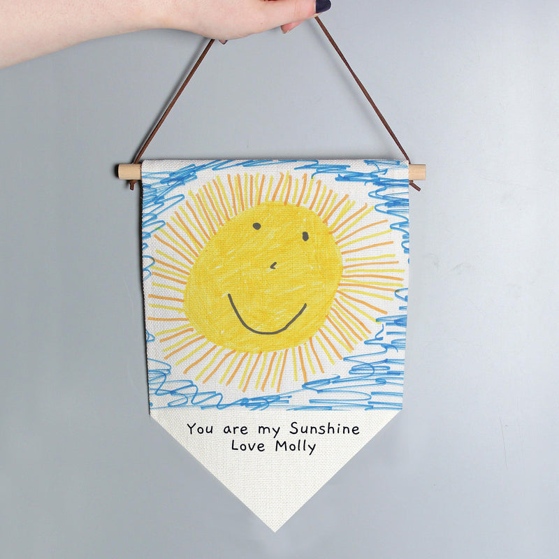 Personalised Childrens Drawing Photo Upload Hanging Banner