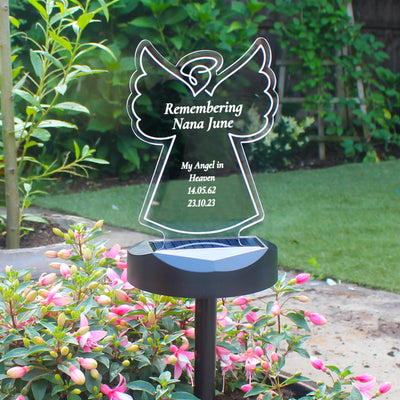 Personalised Angel Memorial Outdoor Solar Light