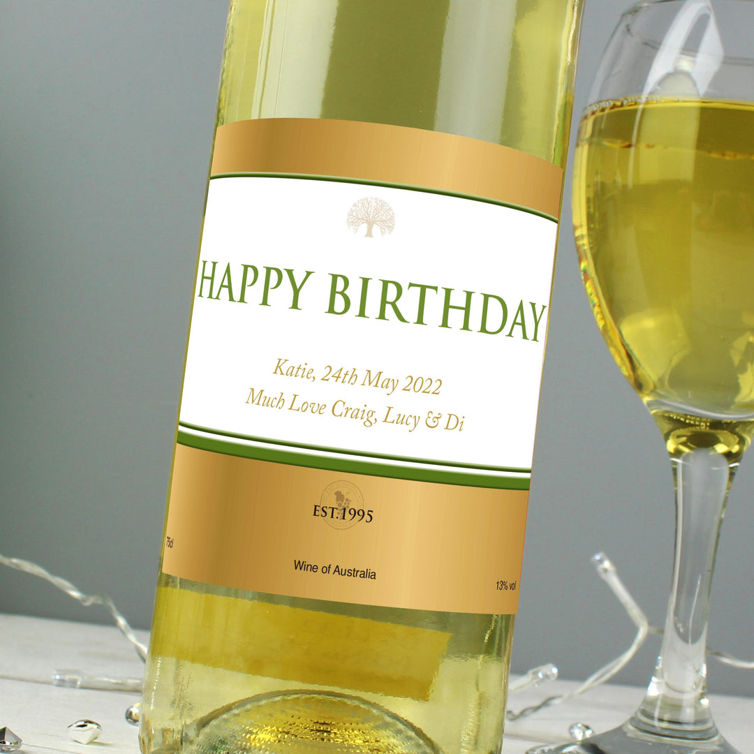 Personalised Gold Label White Wine – alternative view