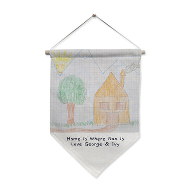 Personalised Childrens Drawing Photo Upload Hanging Banner