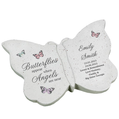 Personalised Butterflies Appear Memorial Printed Resin Butterfly