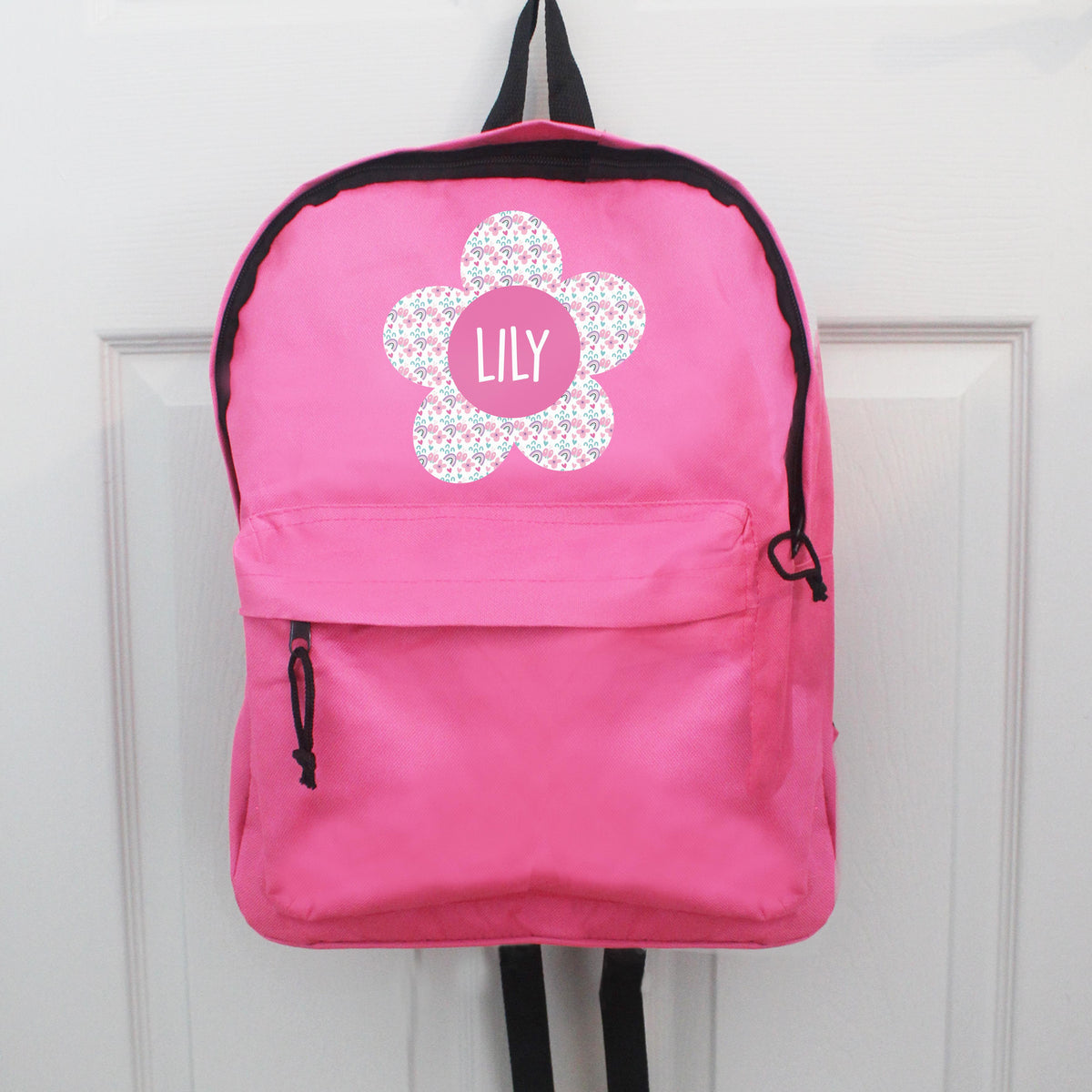 Personalised Flower Pink Backpack – alternative view