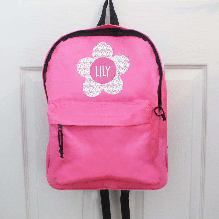 Personalised Flower Pink Backpack – alternative view