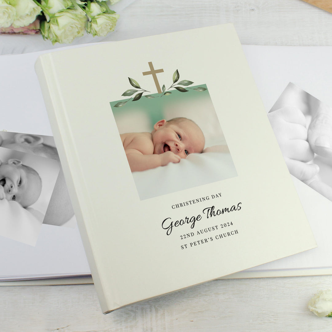 Personalised Christening Photo Upload Traditional Photo Album – alternative view