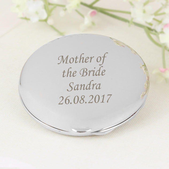 Personalised Silver Round Compact Mirror – alternative view