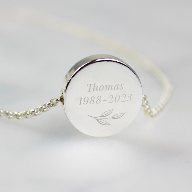 Personalised Botanical Memorial Photo Upload Necklace and Box