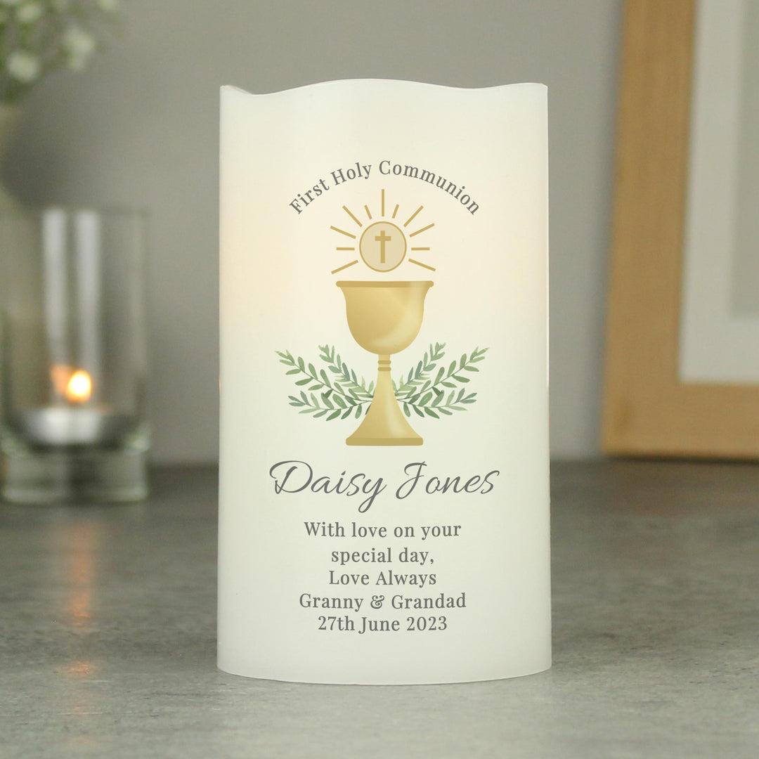 Personalised First Holy Communion LED Candle – alternative view