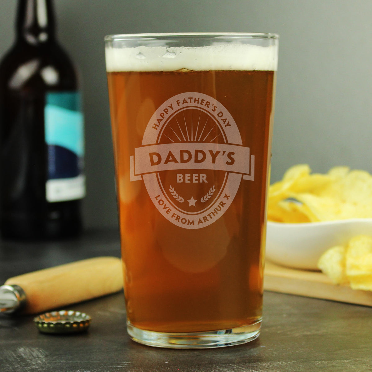 Personalised Beer Label Pint Glass, The Personal Shop, personalised gifts