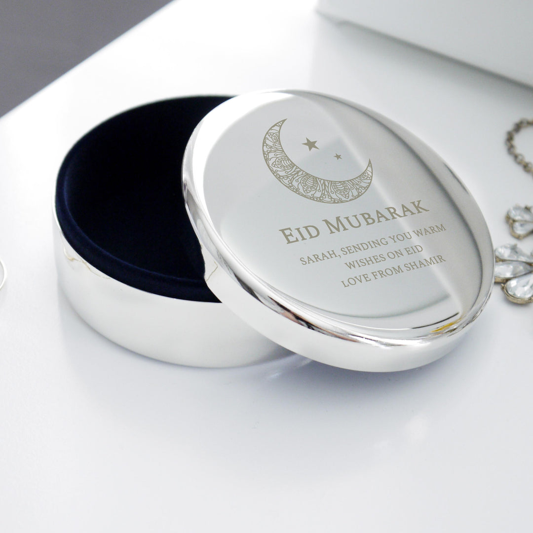 Personalised Eid Round Trinket Box – alternative view