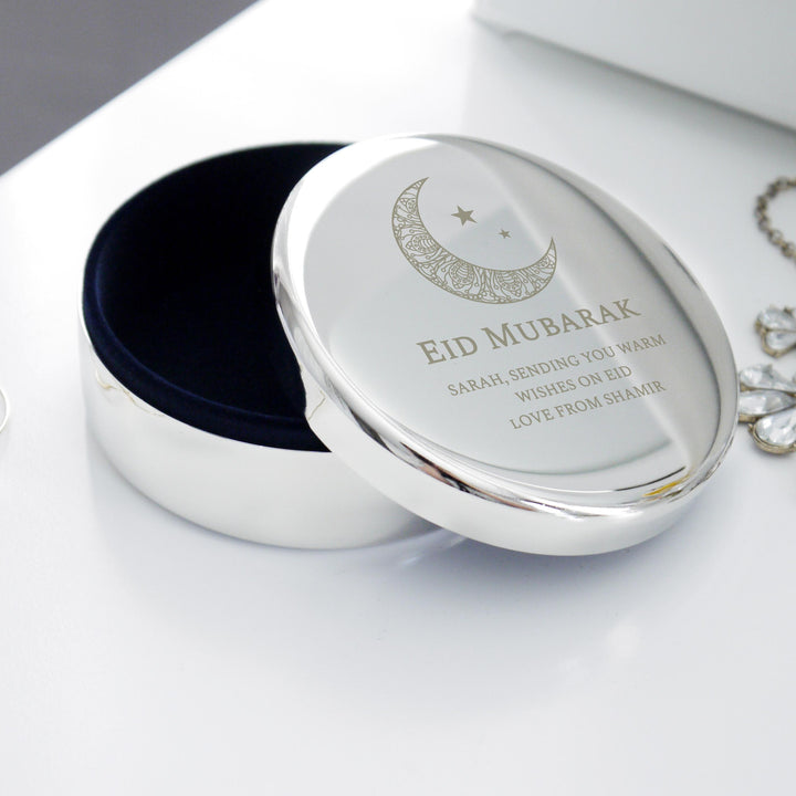 Personalised Eid Round Trinket Box – alternative view